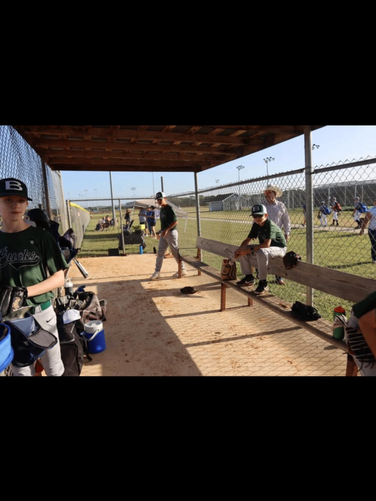 Boerne Bucks players in the dugout