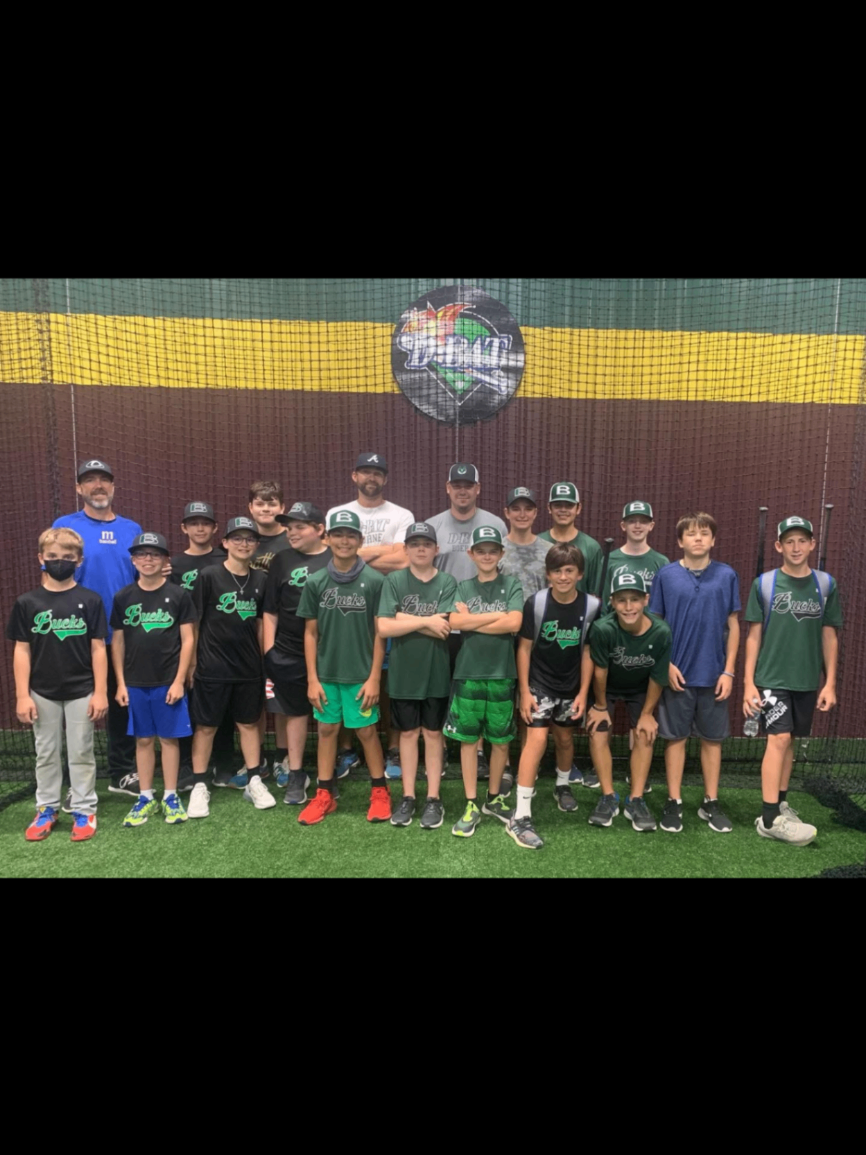 Boerne Bucks team photo at batting facility